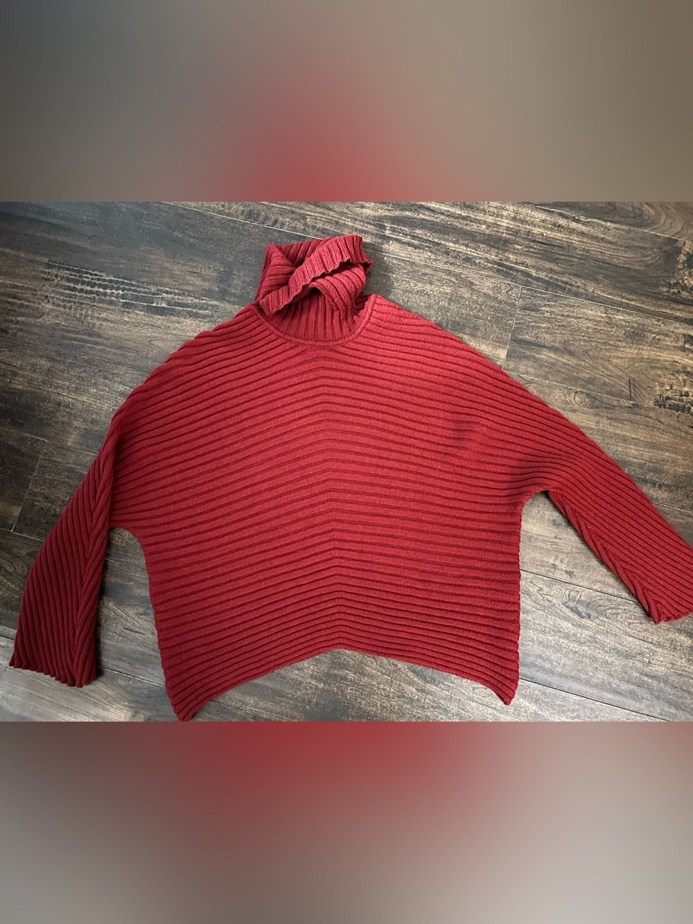 NWOT Larry Levine Maroon ribbed sweater size M